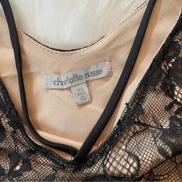 ✨ Black Lace Criss Cross Strappy Lined Flowy Crop Camisole Top Size XS - Picture 4 of 6